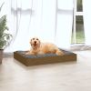 Honey Brown Solid Wood Pine Dog Bed - 28.1"x21.3"x3.5", Sturdy Pet Bed