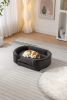 Scandinavian Style Elevated Dog Bed - Mid Size Pet Sofa with Solid Wood Legs