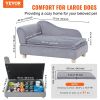 VEVOR Pet Sofa, Soft Velvety Dog Couch for Medium Dogs & Cats (81 lbs), Grey