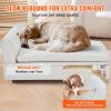 VEVOR Pet Sofa - Soft Velvety Dog Couch for Large Dogs & Cats (White, 110 lbs Capacity)