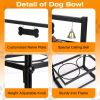 Adjustable Height Stainless Steel Elevated Dog Bowls - 4.1 to 12.4in