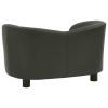 Dark Gray Faux Leather Dog Sofa (26.4"x16.1"x15.4")