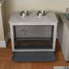 23-Inch Heavy-Duty Gray Dog Crate Furniture