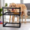 Adjustable Height Stainless Steel Elevated Dog Bowls - 4.1 to 12.4in