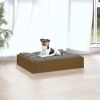 Honey Brown Dog Bed - Solid Pine Wood (20.3"x17.3"x3.5")