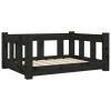 Black Dog Bed - Solid Pine Wood (25.8"x19.9"x11")