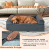 Orthopedic Memory Foam Dog Bed with Headrest for Large Dogs