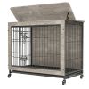 23-Inch Heavy-Duty Gray Dog Crate Furniture