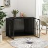 47.24" Spacious Dog Cage with Tempered Glass - Black