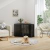 47.24" Spacious Dog Cage with Tempered Glass - Black