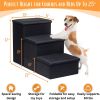 Black Dog Stairs for High Beds - Foldable Steps with Storage for Small & Medium Dogs