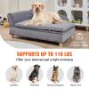 VEVOR Pet Sofa - Soft Velvety Dog Couch for Large Dogs & Cats (Gray, 110 lbs Capacity)