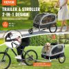 VEVOR Dog Bike Trailer (2-in-1 Stroller & Bicycle Carrier, 88 lbs Capacity)