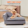 VEVOR Pet Sofa, Soft Velvety Dog Couch for Medium Dogs & Cats (81 lbs), Grey