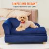 VEVOR Pet Sofa - Soft Velvety Dog Couch for Medium Dogs & Cats (Blue, 81 lbs Capacity)