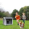 Outdoor Wooden Dog House - Waterproof, Windproof Kennel (For Medium Dogs)