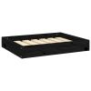 Black Solid Wood Pine Dog Bed (24.2"x19.3"x3.5")