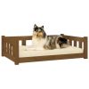 Honey Brown Solid Wood Pine Dog Bed - 37.6"x25.8"x11"