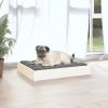 White Solid Wood Pine Dog Bed - 24.2"x19.3"x3.5"