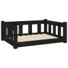 Black Solid Wood Pine Dog Bed – 29.7"x21.9"x11" Sturdy Pet Bed