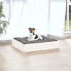 White Solid Wood Pine Dog Bed - 20.3" x 17.3" x 3.5", Minimalist Design