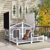 Gray & White Dog House - Outdoor Weatherproof Shelter