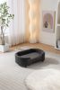 Scandinavian Style Elevated Dog Bed - Mid Size Pet Sofa with Solid Wood Legs