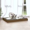 Honey Brown Solid Wood Pine Dog Bed - 40"x29.1"x3.5" Durable Pet Bed