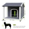 Outdoor Wooden Dog House - Waterproof, Windproof Kennel (For Medium Dogs)