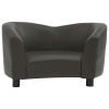 Dark Gray Faux Leather Dog Sofa (26.4"x16.1"x15.4")