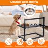 Adjustable Height Stainless Steel Elevated Dog Bowls - 4.1 to 12.4in