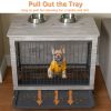 23-Inch Heavy-Duty Gray Dog Crate Furniture