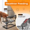 Adjustable Height Stainless Steel Elevated Dog Bowls - 4.1 to 12.4in