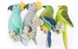 Parrot-Shaped Squeaky Dog Toy - Bite-Resistant Plush & Rope Chew Toy