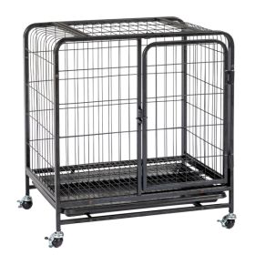 62x44x66cm Assembled Square Tube Wire Black Cat And Dog Cage