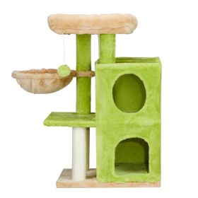 3-inch Yellow-green Speaker-shaped Double-layer Cat House  Hammock Cat Bed