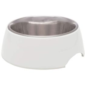 Loving Pets Ice White Retro Bowl - Medium, No-Tip Melamine Dog Bowl