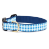 Blue Gingham Collar or Leash - Threaded Pear Collar Collection