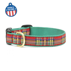 Christmas Sparkle Plaid Collar or Leash - Threaded Pear Collar Collection (Sie: 4' Narrow, Color: Christmas Sparkle)