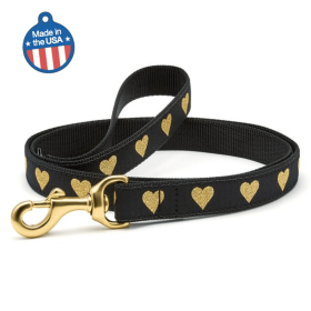 Heart of Gold Collar or Leash - Threaded Pear Collar Collection (Sie: 4' Narrow, Color: Heart of Gold)