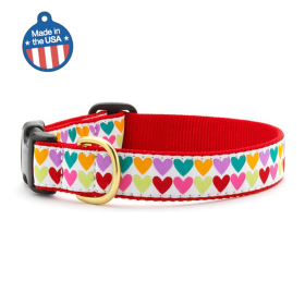 Pop Hearts Collar or Leash - Threaded Pear Collar Collection (Sie: Large, Color: Pop Hearts)