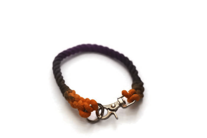 Rope Dog Collar (Sie: 19 inches, Color: Black, Orange, and Purple)