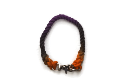 Rope Dog Collar (Sie: 16 inches, Color: Black, Orange, and Purple)