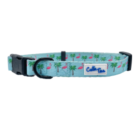 Cutie Ties Fun Design Dog Collar (Sie: Small, Color: Flamingo Miami Vice)