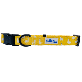 Cutie Ties Fun Design Dog Collar (Sie: Small, Color: Llama Yellow)