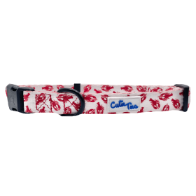 Cutie Ties Fun Design Dog Collar (Sie: Small, Color: Lobster White)