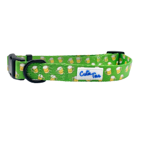 Cutie Ties Fun Design Dog Collar (Sie: Small, Color: Green Beer)