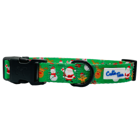 Cutie Ties Fun Design Dog Collar (Sie: Large, Color: Christmas Festive Green)