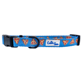 Cutie Ties Fun Design Dog Collar (Sie: Small, Color: Pizza Crust)