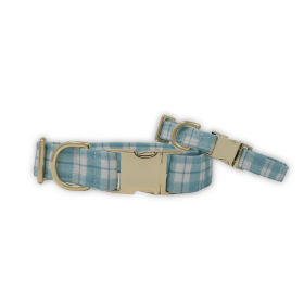 Seaside Plaid Classic Dog Collar (Sie: XS)